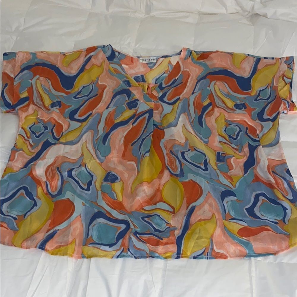 Multicolored Boxy Blouse with Vibrant Style